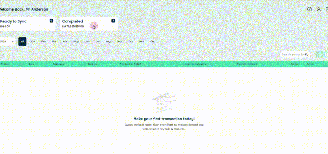Successful sync under Completed tab