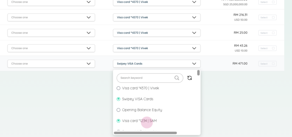 Linking to dedicated account